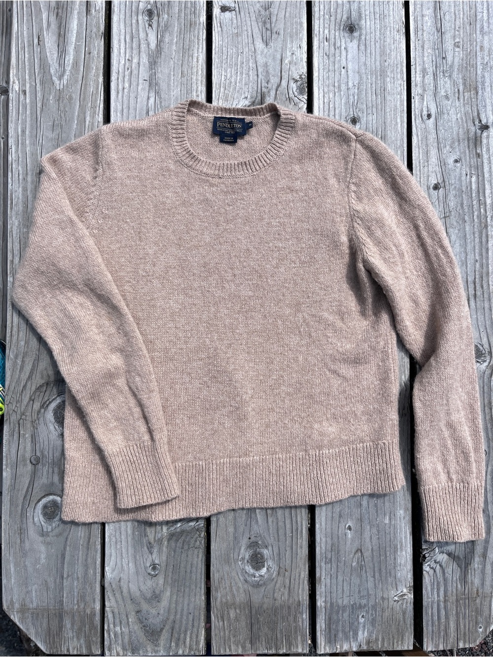 Pendleton Wool Neutral Taupe Crewneck Sweater Women’s Medium